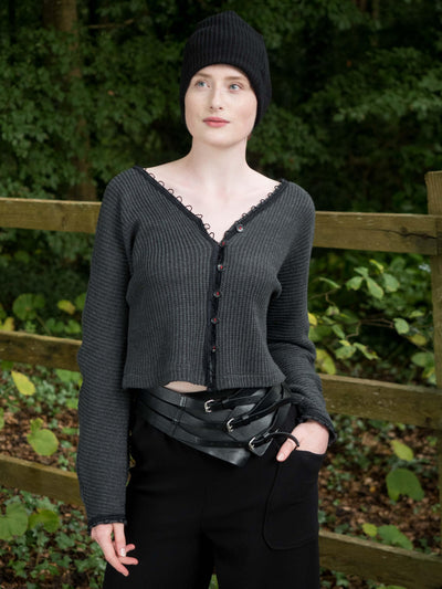 MISE TUSA Cardi One Size 'Hex.Pyramid' cardi - Grey