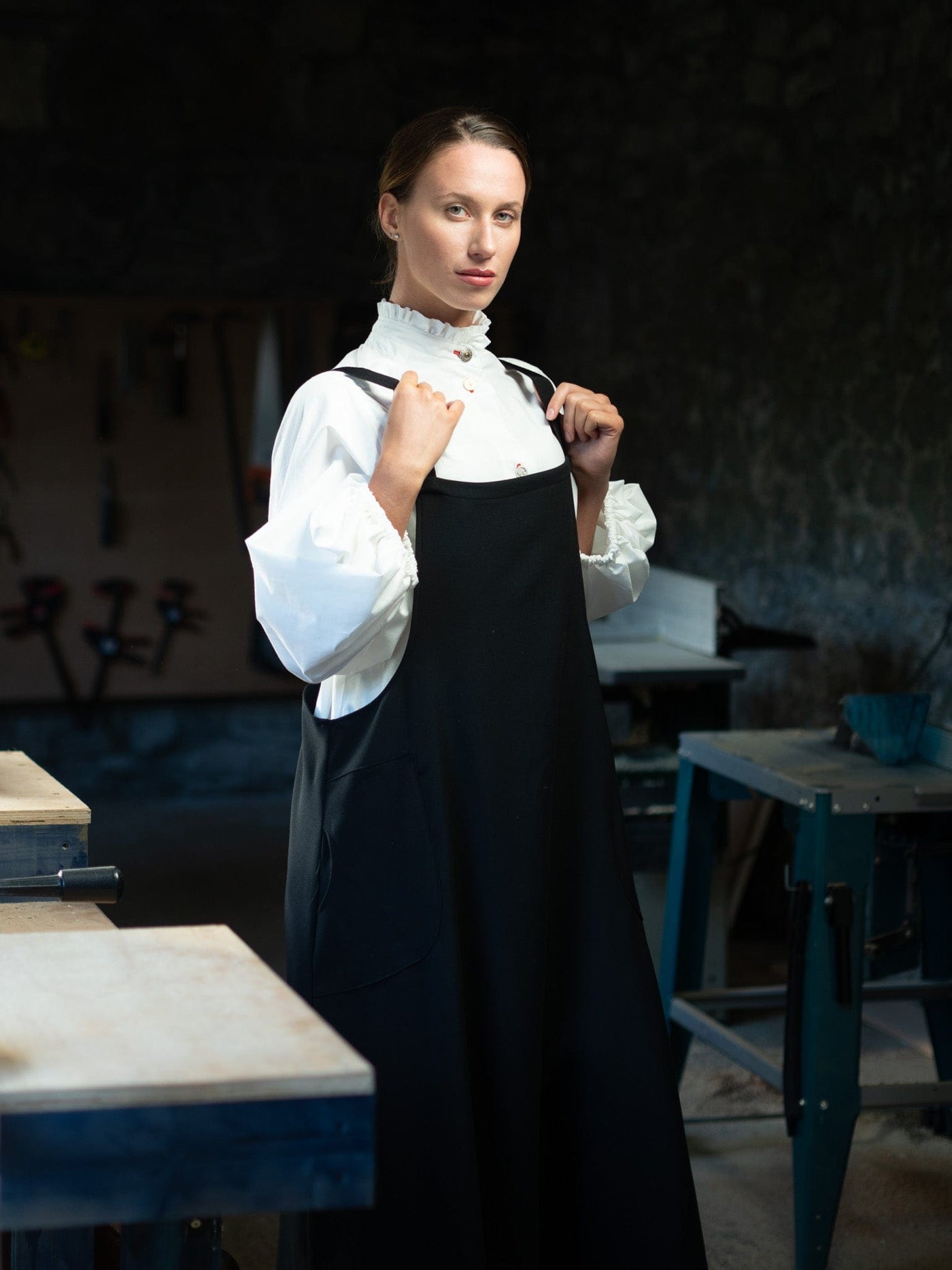 MISE TUSA Jackets + Coats One Size black pinafore