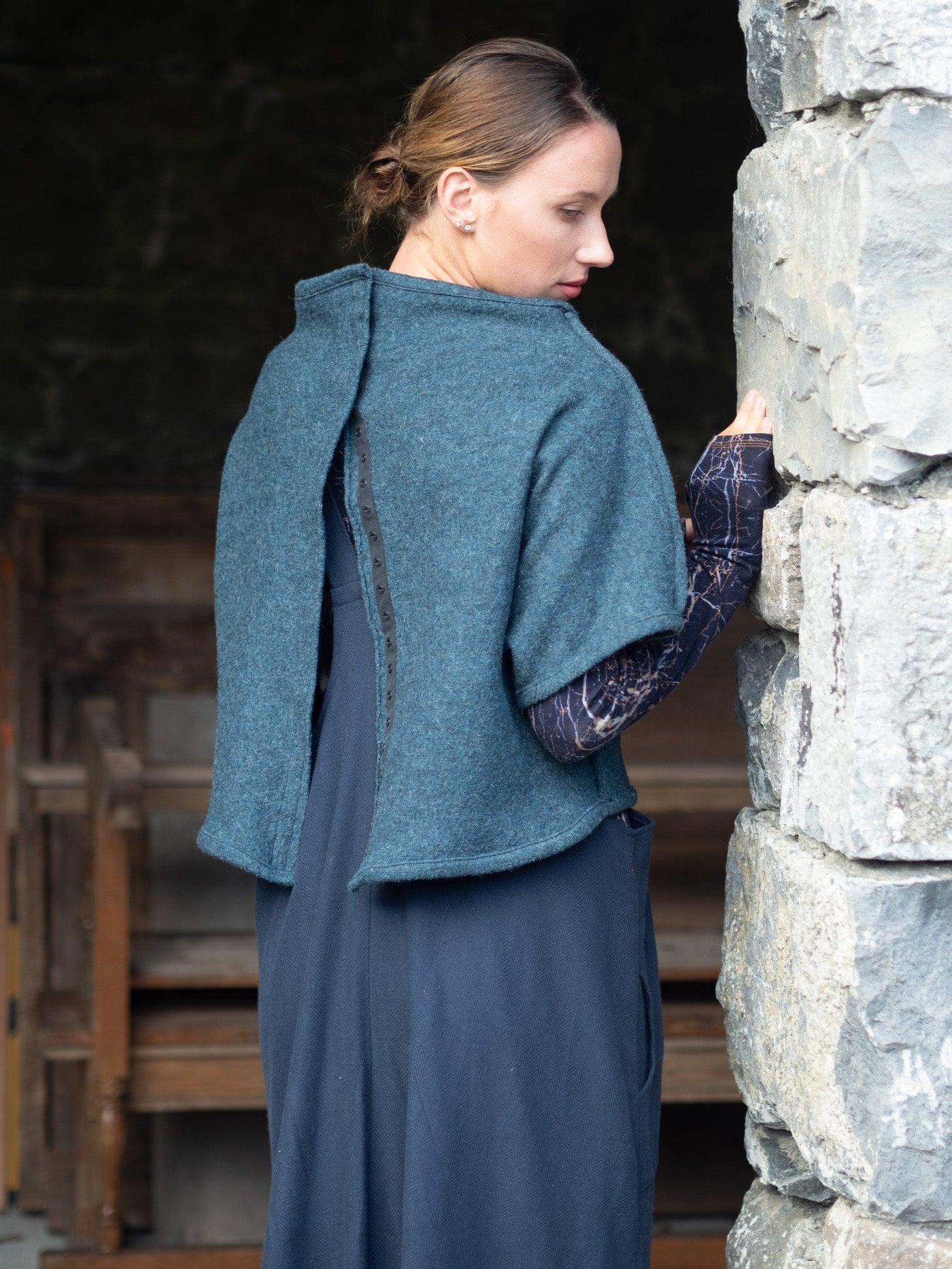 MISE TUSA Jackets + Coats One Size blue reversible knit