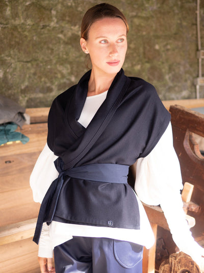 MISE TUSA Jackets + Coats One Size navy adaptable shawl