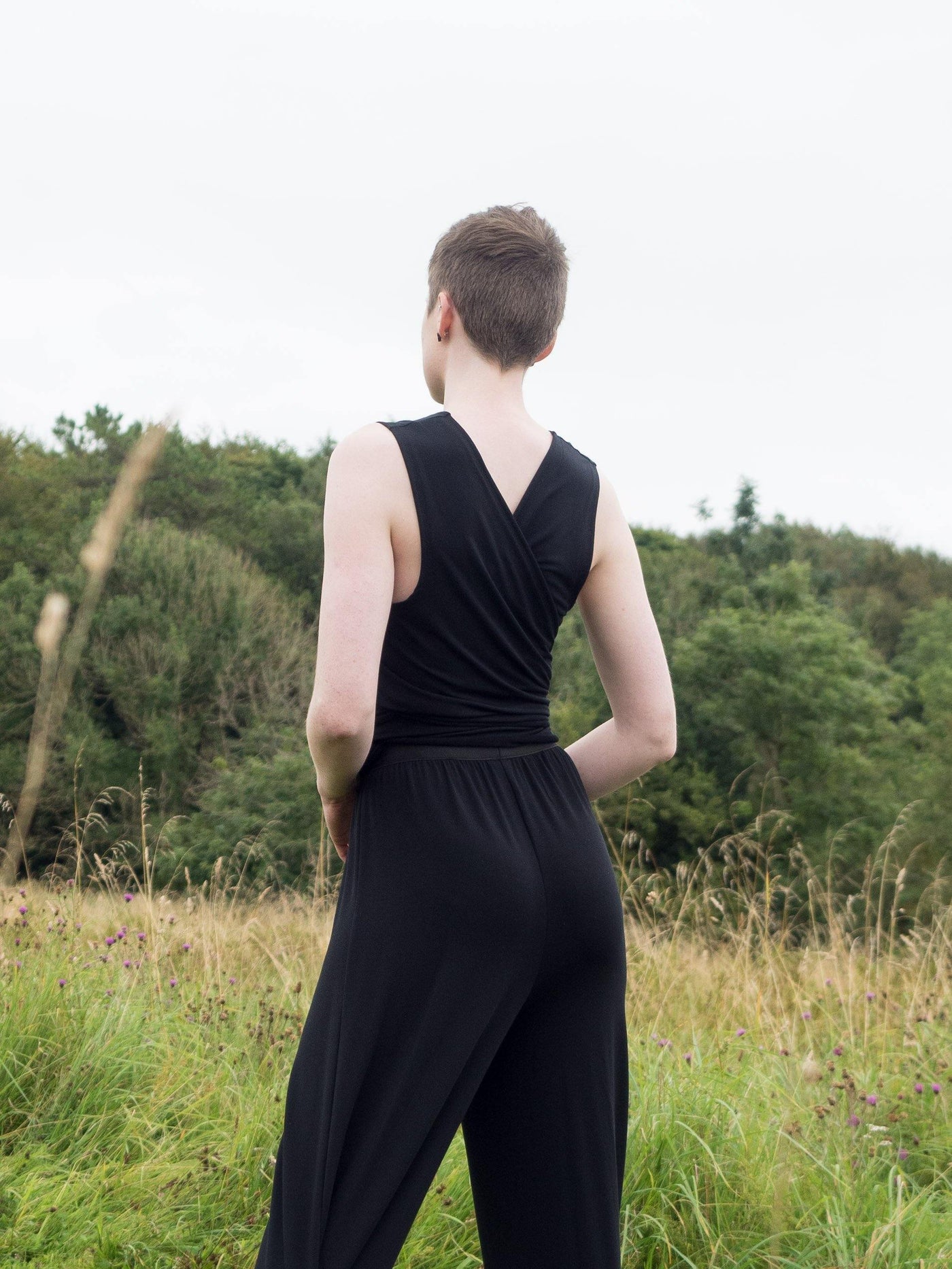 MISE TUSA Top One Size 'Goddess' sleeveless wrap - Black
