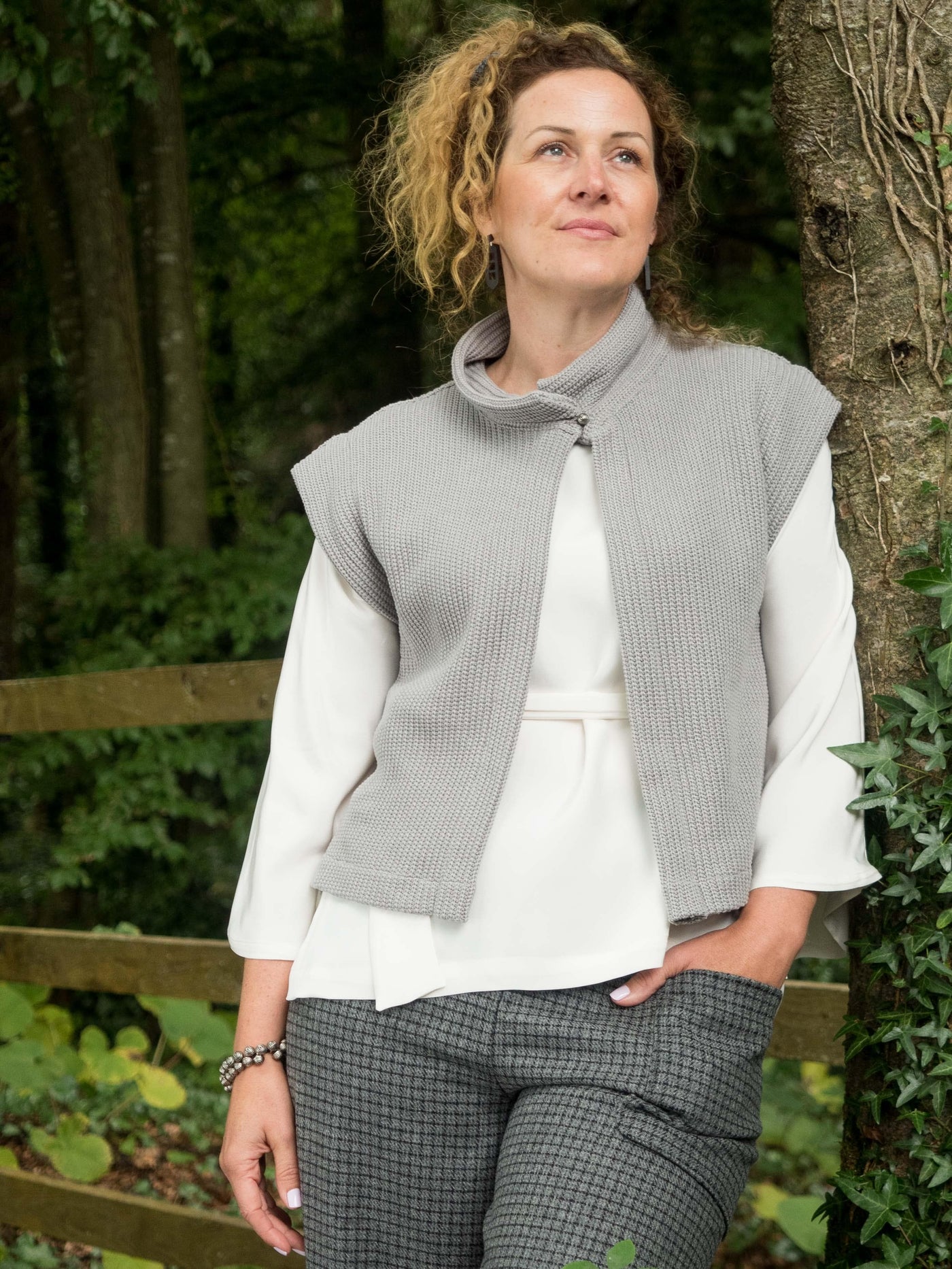 MISE TUSA Top One Size 'Square Pyramid' waistcoat - Grey