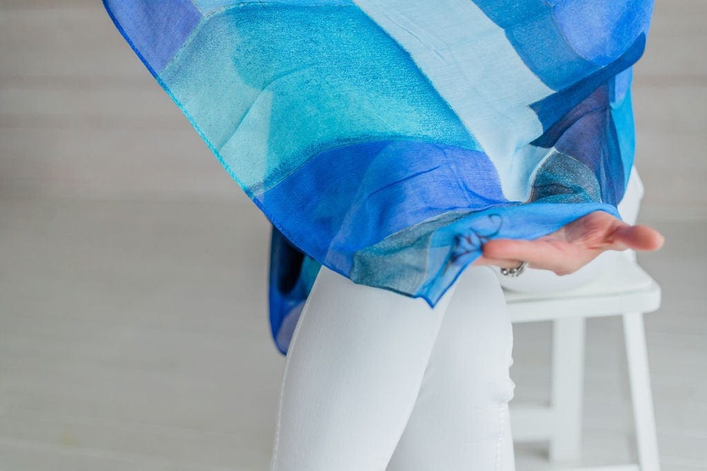 Rita Oates Accessories Beyond Grey to Blue Scarf